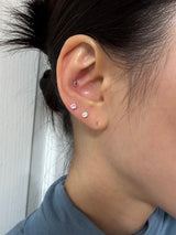 [925silver] カラーキュービックピアス (3color)