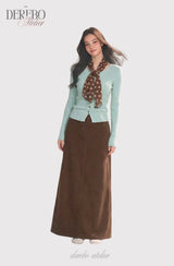 mint dot scarf cardigan