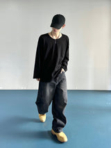 Module ベーシックワッフル Uniqlo ロングスリーブ 4C