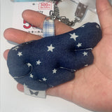 Flying Denim Star Keyring