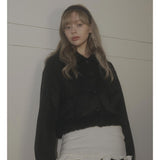 FLUFFY SHEARING COAT-BLACK
