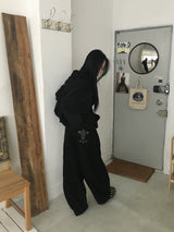 [Off-Shoulder Available] Robe Pintuck Big Hooded Sweatshirt (2c)