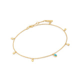 ターコイズドロップペンダント925シルバーアンクレットF044-01G