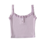 Lilac Lace Button Tank Top 231646396