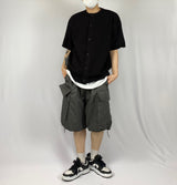 Minimal round short sleeve cardigan 2C