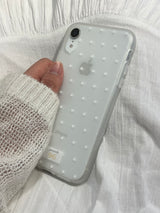 dot phonecase 半透明ドット柄ケース ホワイト