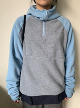Chiffonne Brushed Hood Half Zip-Up Fleece Sweatshirt