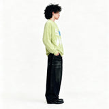 So What Hairy Knit Sweater Light Green