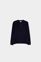 LMN ヘンリーネックケーブルラウンドニット (5 colors)