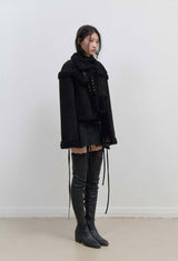 Detachable Fur Shearling Jacket / Black