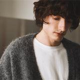 アルパカヘアリーカーディガン DEEP CHARCOAL