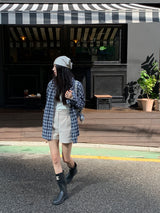 Noiton リブUネックTシャツ