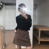 [MADE] ALMOND ETHNIC CORDUROY SKIRT