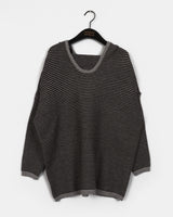 Enpa Stripe Oversized-Fit Hooded Knitwear