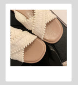 Cross Weave Open-Toe Strap Sandals