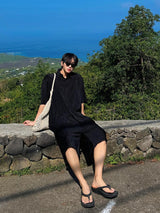 ASCLO Vacation Pleats Banding Half Pants (3color)
