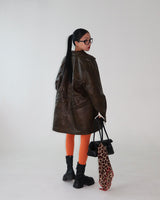 String Leather Dumble Half Coat