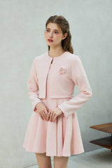 LANI TWEED CARDIGAN / PINK