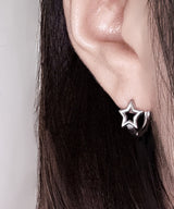 s.steel Empty Star One-touch Earring 2pcs