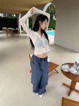 Khaki Cargo Wide Leg Straight Pants