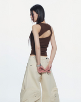 CONRAD SLEEVELESS TOP (BROWN)