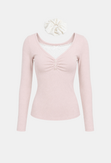 Melly Lace Layered Shirring Tee