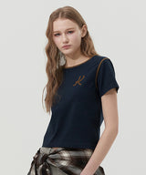 グラフィックリンガーTシャツ [NAVY]