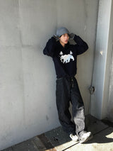 Throw Indigo Embo Washed Denim Pants