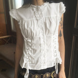 Nont eyelet corset tank top shirt blouse