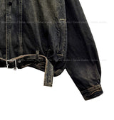 Motion Belted Balloon Denim Jacket