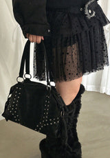 DOT MESH LAYERED CAN CAN SKIRT (IVORY, BLACK 2COLORS!)