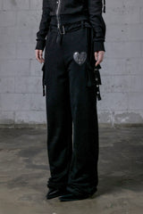 MOLB METAL LOGO BELTED SWEAT PANTS (2Color)