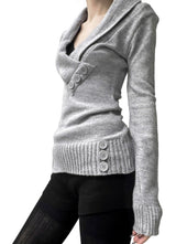 Annie Button Wrap Knit