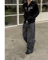 Skull Dart Wide Cargo Denim Pants