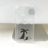 Night - Night Sea Cat Card Storage Phone Case