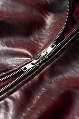 OVERSIZED LEATHER BOMBER JACKET (Red)