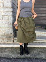 Smoke applique midi skirt (3color)
