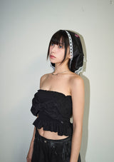 bow tube top - black