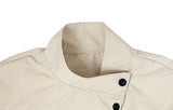Newji Diagonal Button High-Neck Blouse Shirt