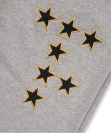Star Lettering Patch Bermuda Sweat Pants - Gray
