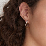 ミニマルラインノートフープリング925シルバーイヤリングE029-02H (Worn by Actress Lee Joo-woo)