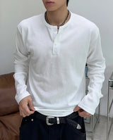 Para Soft Henley Neck Long Sleeve Tee