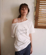 シマーロゴTシャツ_アイボリー