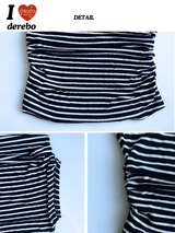 Martin オフショルダー スパンデックス シャーリング リブTシャツ
