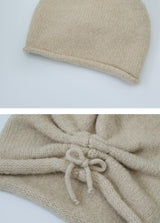 Shirring Ribbon String Knit Beanie (2color)