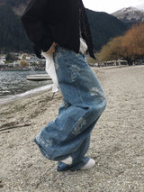 ヘーゼルフラワーデニムパンツ (1c)