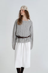 Cinnamon cable knit_gray