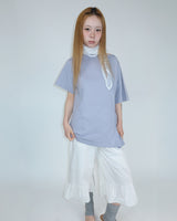スローボタン オフショルダーTシャツ