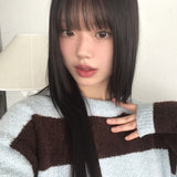 Crying  Buckle Stripe Round Knitwear