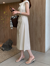 De Mer Drape Shirred Long Dress / 2 colors